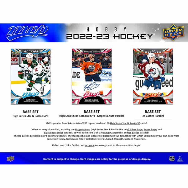 2022-23 Upper Deck MVP Hockey 10-Box Hobby Half-Case #1 Tiered Random