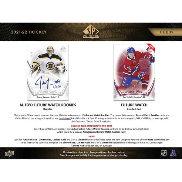 2021-22 SP Authentic Hockey 16-Box Hobby Case #1 Pick Your Team